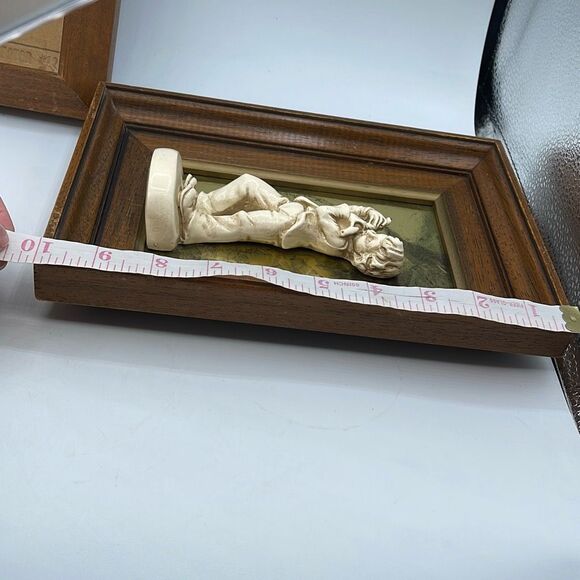 Mid Century shadow box plaster 3D Sculptural Little Musicians.Description! - Picture 9 of 12